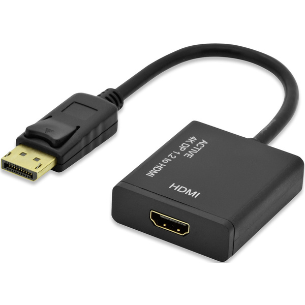 Ednet 84517 DisplayPort / HDMI Adapter [1x DisplayPort Stecker - 1x HDMI-Buchse] Schwarz 20.00cm