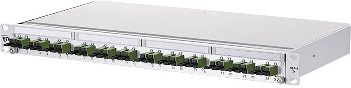 12 Port LWL-Patchpanel E2000 APC Kupplungen Metz Connect 1502295924-E 1 HE Bestückt