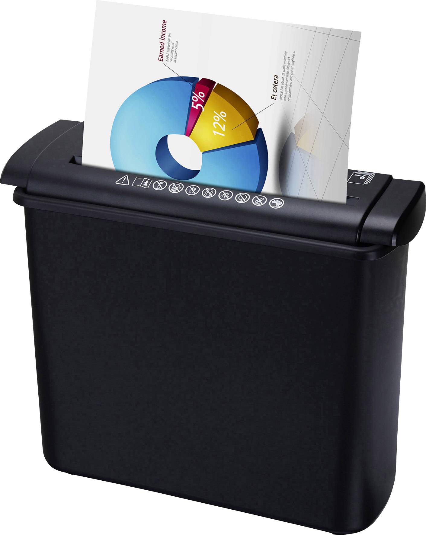 Peach PS400-15 Aktenvernichter 6 Streifenschnitt 7 mm 7 l Vernichtet auch Heftklammern, Kreditkarte