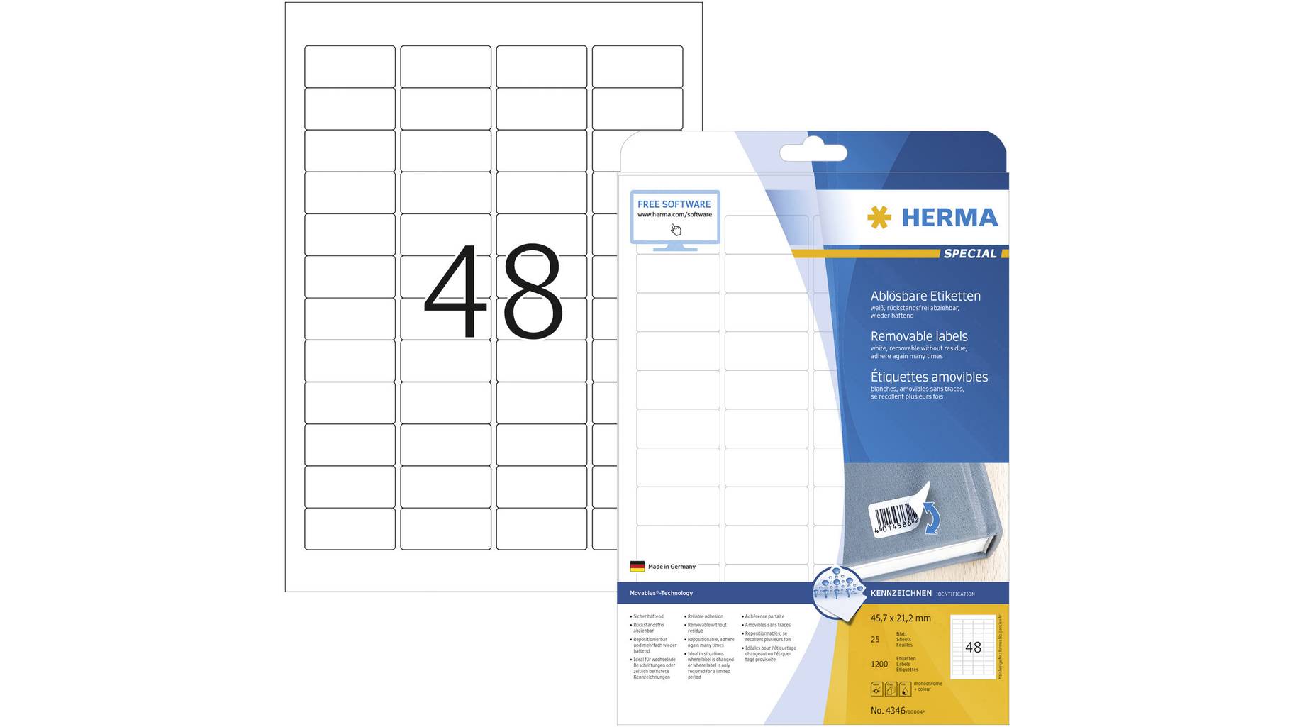 Herma 4346 Universal Etiketten 45 7 X 21 2mm Papier Wei 1200 St herma-4346-universal-etiketten-45-7-x-21-2mm-papier-wei-1200-st