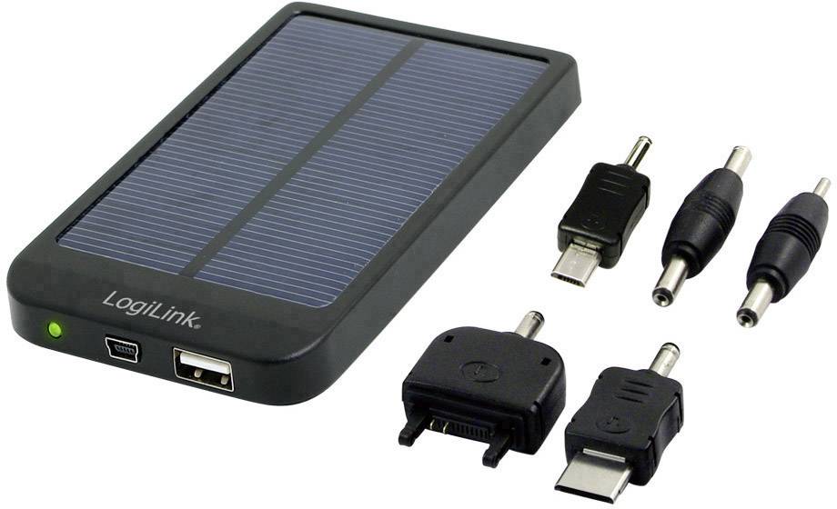 LogiLink Powerbank 2600 mAh, Lithium-Polymer, Solar, 1x USB, schwarz