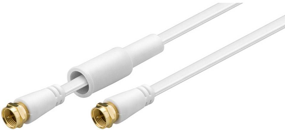 Goobay Antennen, SAT Anschlusskabel [1x F-Stecker - 1x F-Stecker] 1.50 m 85 dB vergoldete Steckkontakte Weiß