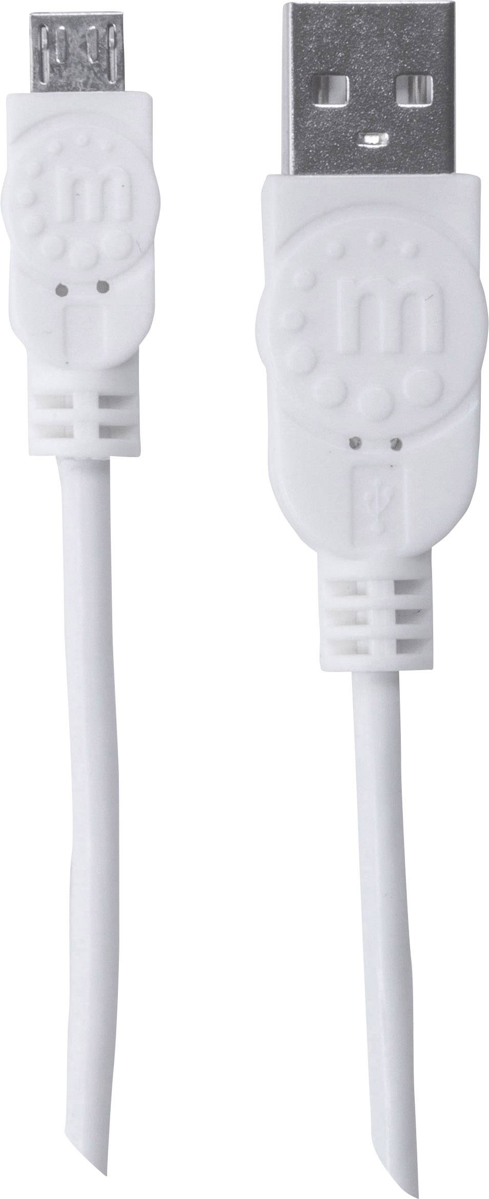 Manhattan USB-Kabel USB 2.0 USB-A Stecker, USB-Micro-B Stecker 1.00 m Weiß UL-zertifiziert 323987