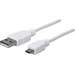 Manhattan USB-Kabel USB 2.0 USB-A Stecker, USB-Micro-B Stecker 1.00 m Weiß UL-zertifiziert 323987