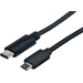 Manhattan USB-Kabel USB 2.0 USB-C® Stecker, USB-Micro-B Stecker 1.00m Schwarz UL-zertifiziert 353311
