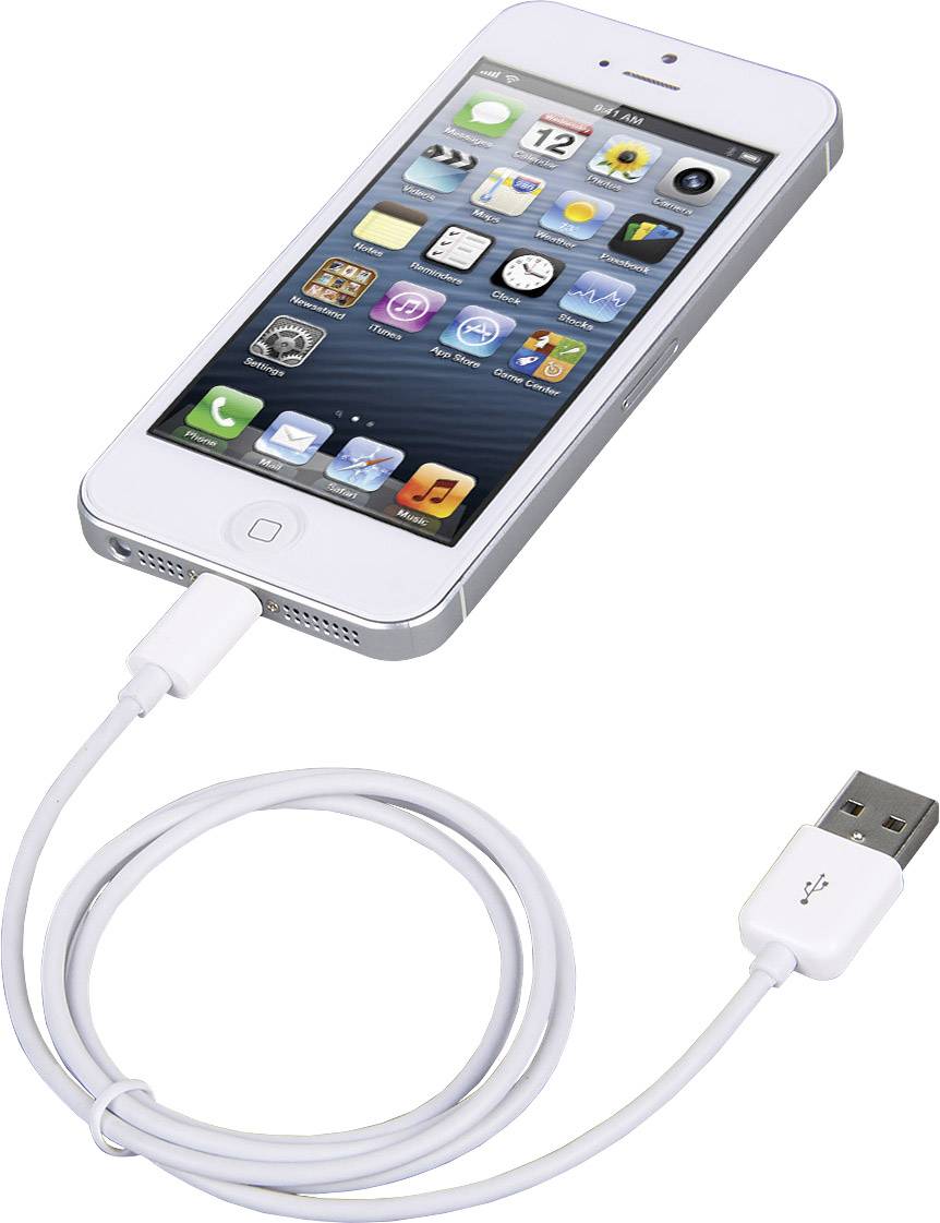 Manhattan iPod/iPhone/iPad Ladekabel/Datenkabel [1x USB 2.0 Stecker A - 1x Apple Lightning-Stecker] 1.00m Weiß