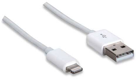 Manhattan iPod/iPhone/iPad Ladekabel/Datenkabel [1x USB 2.0 Stecker A - 1x Apple Lightning-Stecker] 1.00m Weiß