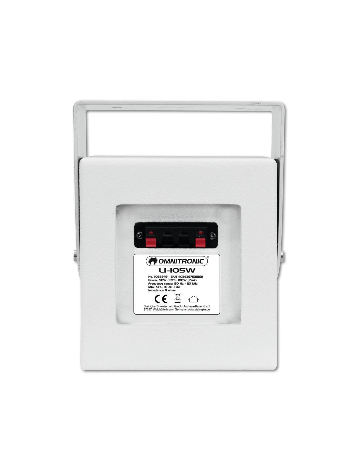 Omnitronic LI-105W Wandlautsprecher 100 W Weiß 1 St.