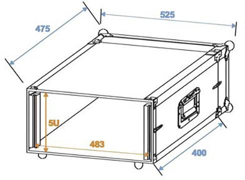 Roadinger CO DD 19 Zoll Rack 5 HE Holz inkl. Griff