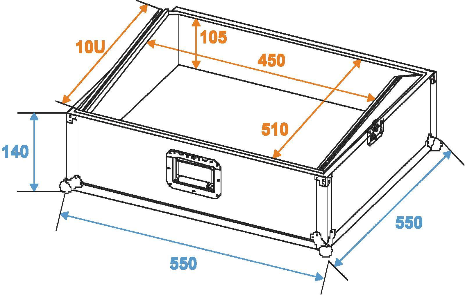 Roadinger MCB-19 Case (L x B x H) 550 x 550 x 240mm