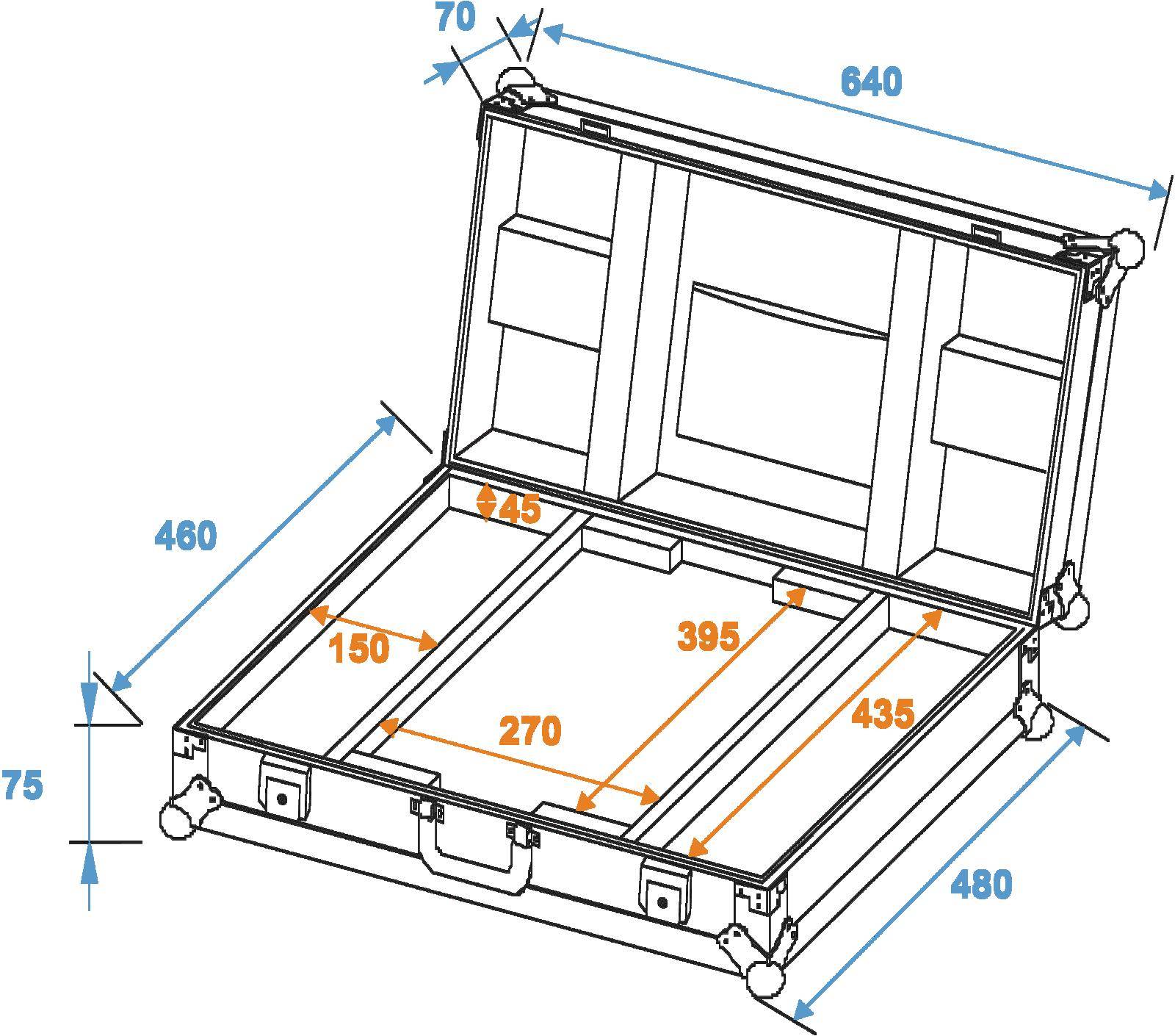 Roadinger LC-17A Case (L x B x H) 470 x 645 x 140 mm