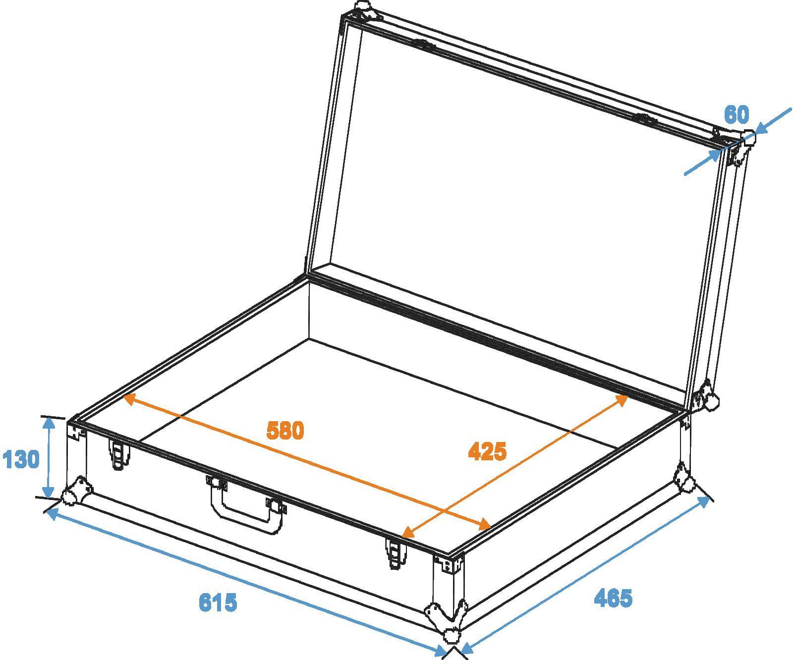Roadinger UK-Case FOAM Case (L x B x H) 465 x 615 x 190mm