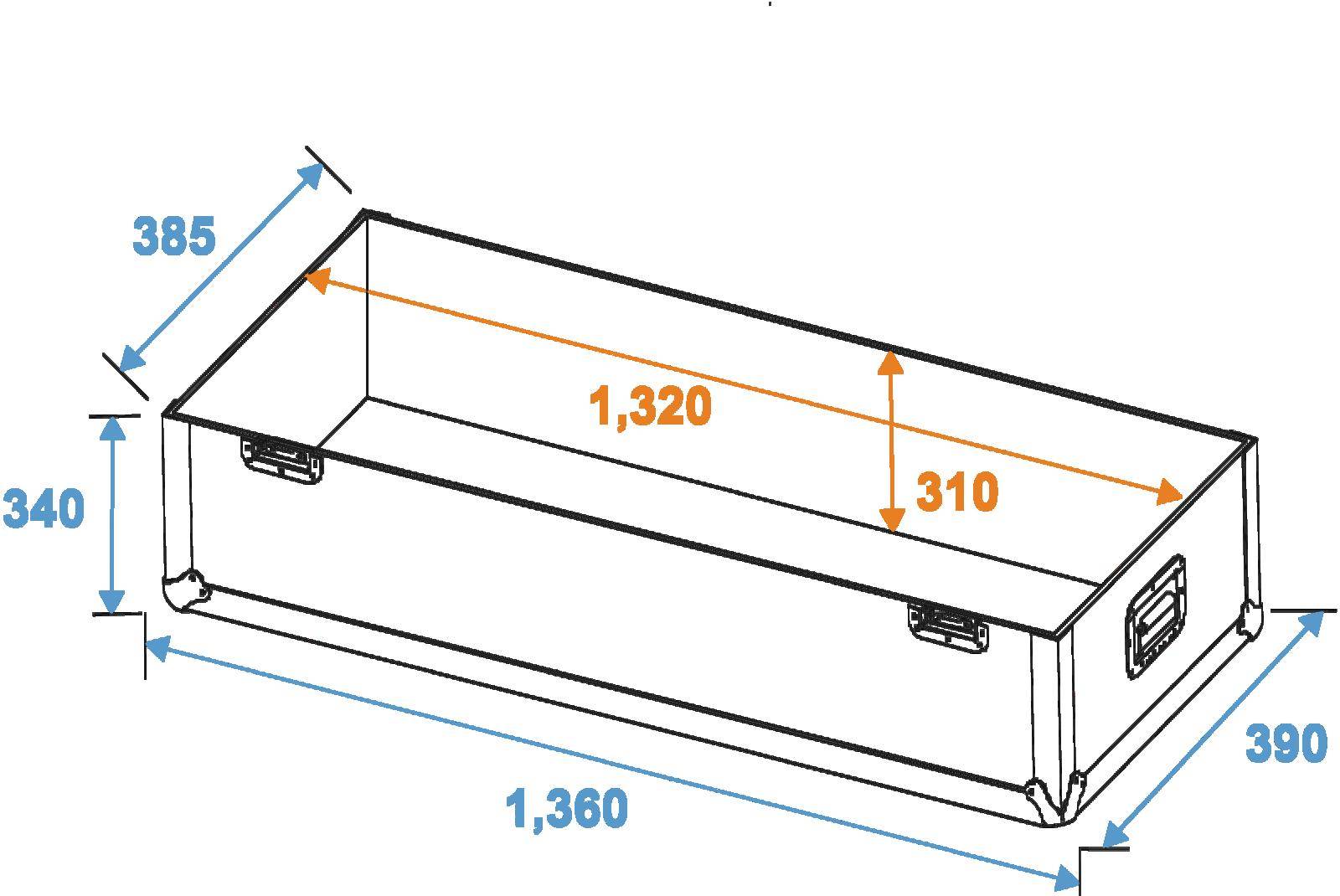 Roadinger LCD ZL50 Case (L x B x H) 385 x 1360 x 825 mm
