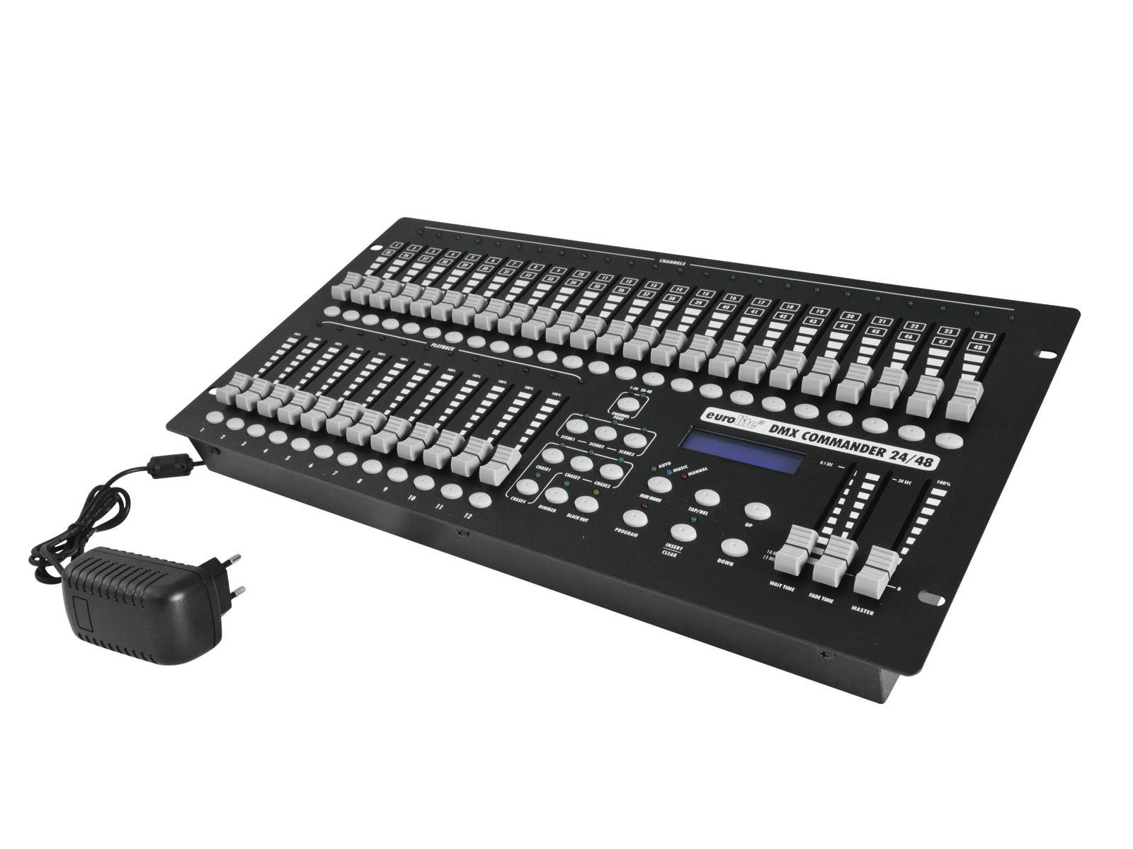 Eurolite DMX Commander 24/48 Controller DMX Controller 48-Kanal 19 Zoll-Bauform, Musiksteuerung