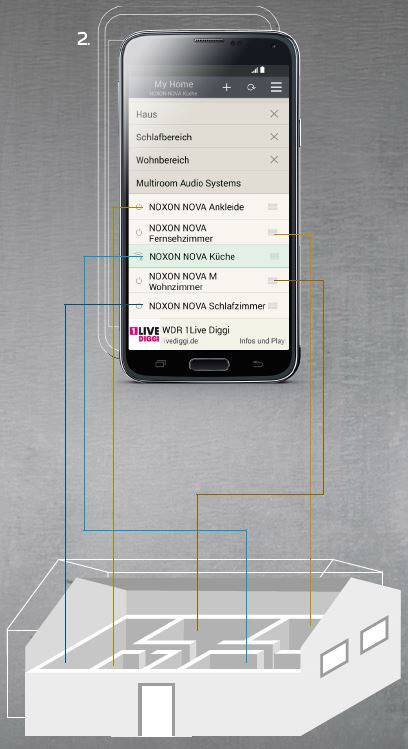 Noxon Nova S Multiroom Lautsprecher  Bluetooth®, WLAN, DLNA, Internetradio  Schwarz