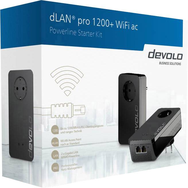 Devolo Business Solutions dLAN® pro 1200+ WiFi ac Powerline WLAN managebar Starter Kit 1.2 GBit/s