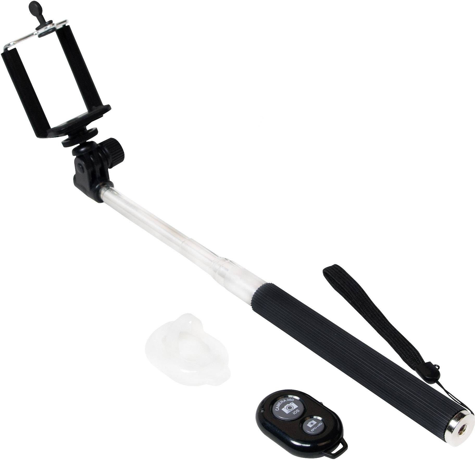 LogiLink BT0034 Selfie Stick 8.7 cm 1/4 Zoll Schwarz, Silber inkl. Handschlaufe