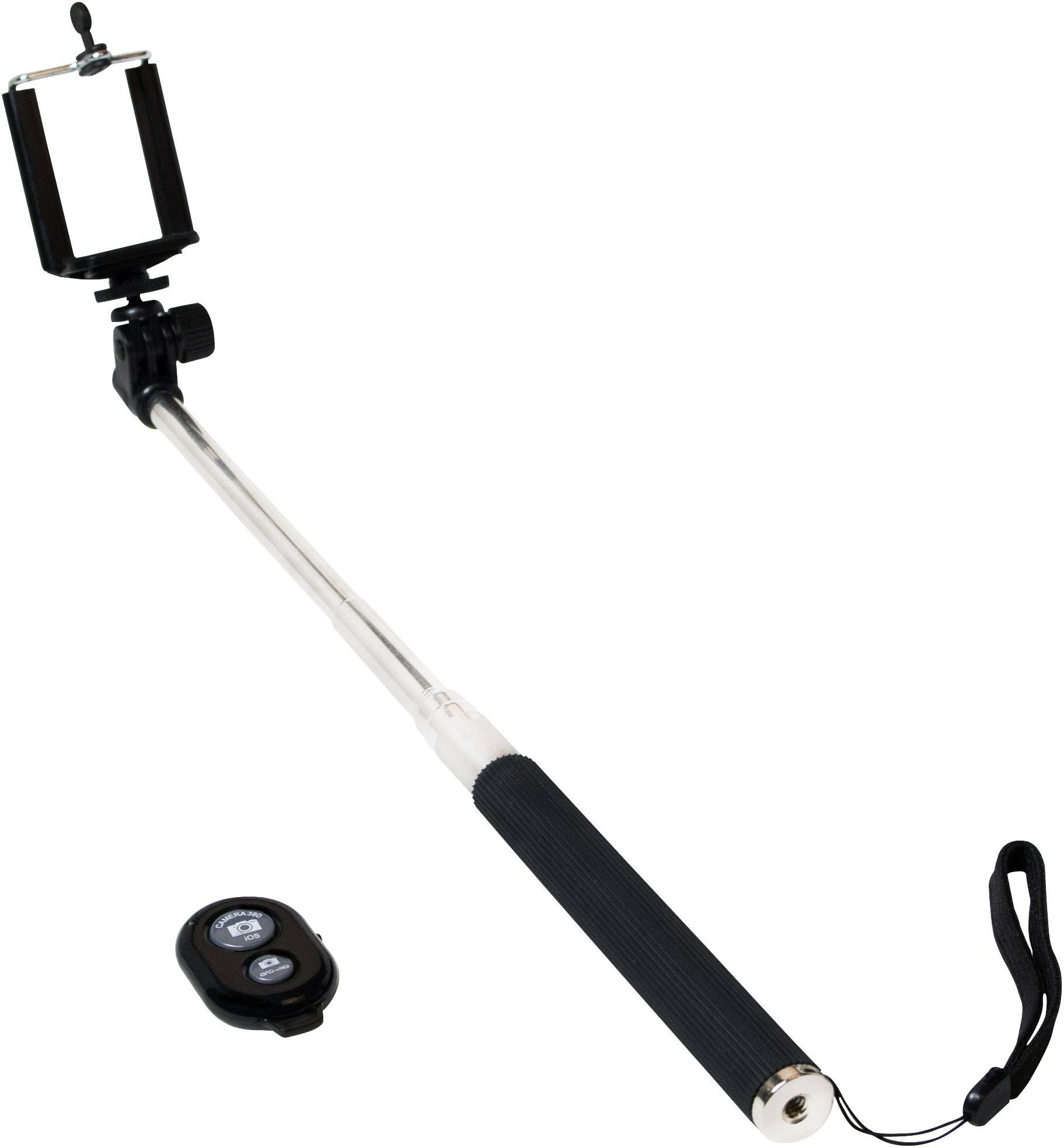 LogiLink BT0034 Selfie Stick 8.7 cm 1/4 Zoll Schwarz, Silber inkl. Handschlaufe