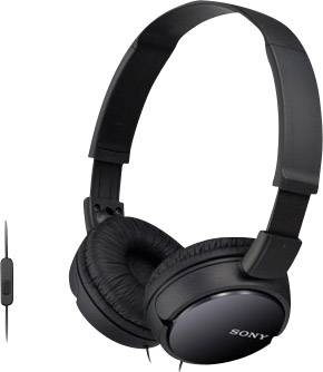 Schwarze Over-Ear-Kopfhörer mit Kabel und integriertem Mikrofon auf der Seite, geeignet für Musik und Anrufe.