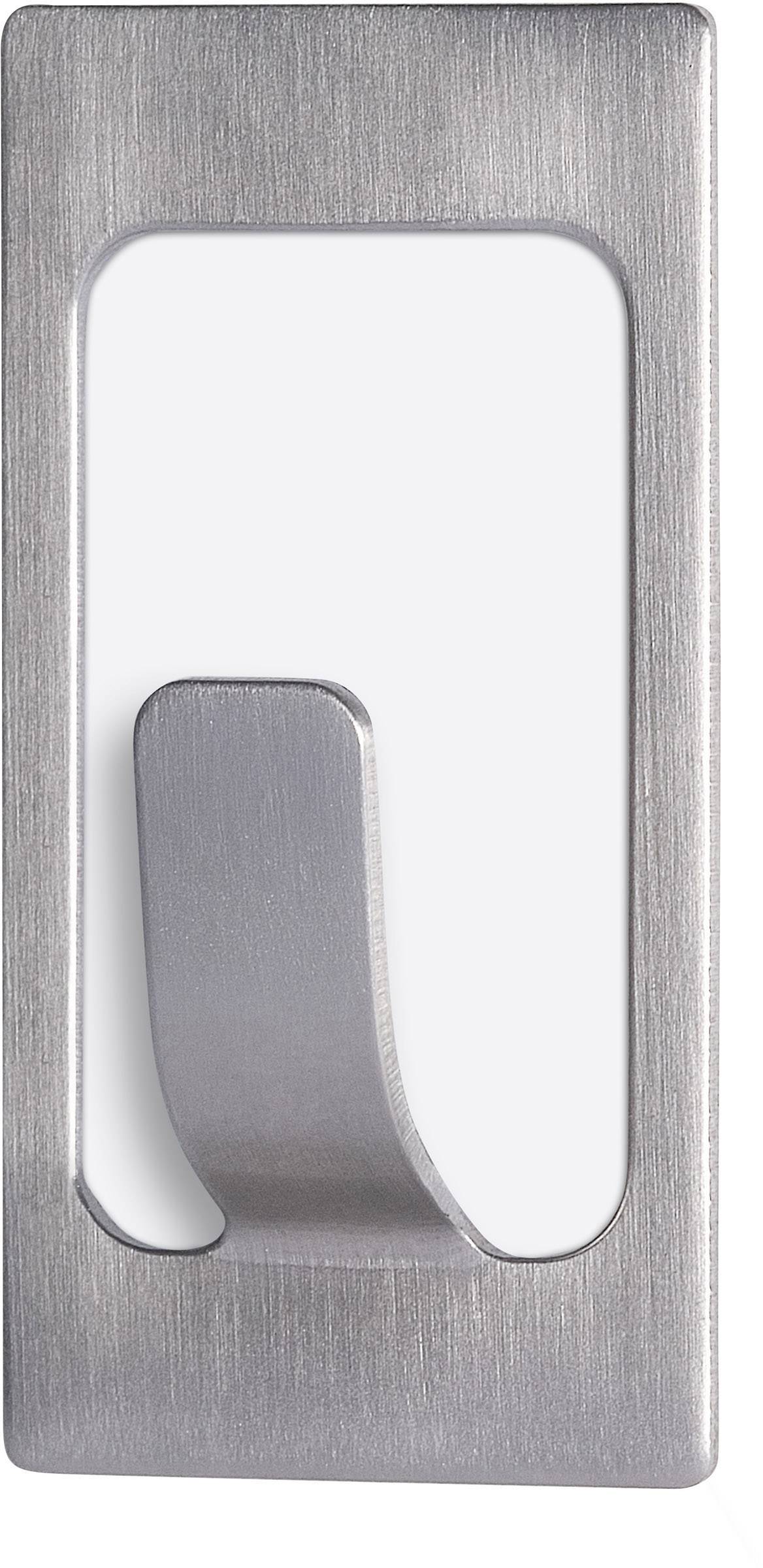 tesa POWERSTRIPS® Klebehaken Small Recheck Edelstahl (gebürstet) Inhalt: 2 St.