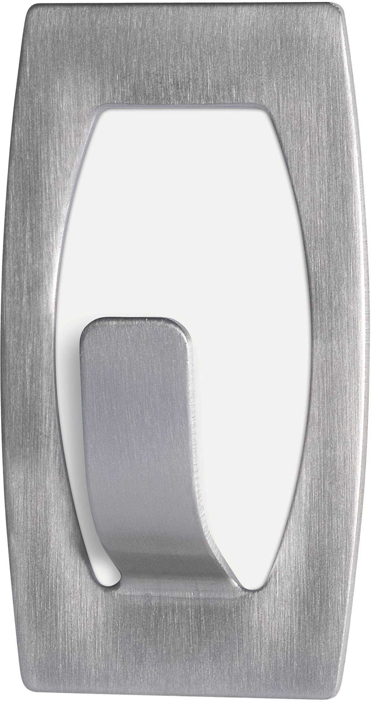 TESA POWERSTRIPS® Klebehaken Small Konvex Edelstahl (gebürstet) Inhalt: 2 St.