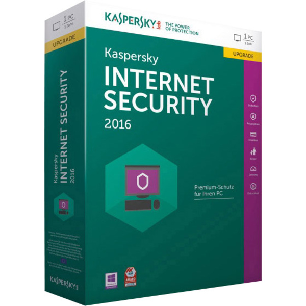 Kaspersky Lab Internet Security 2016 Upgrade, 1 Lizenz Windows Sicherheits-Software