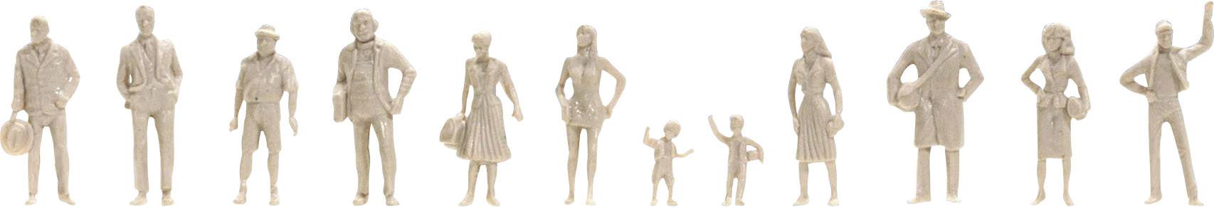 NOCH H0 Sitzende und stehende Unbemalt, Sitzend, Stehend