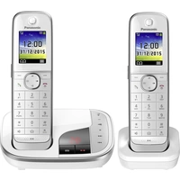 Panasonic KX-TGJ322GW Schnurloses Telefon analog Anrufbeantworter, Freisprechen, Headsetanschluss Weiß Panasonic KX-TGJ322GW Schnurloses Telefon analog Anrufbeantworter, Freisprechen, Headsetanschluss Weiß