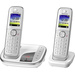 Panasonic KX-TGJ322GW Schnurloses Telefon analog Anrufbeantworter, Freisprechen, Headsetanschluss Weiß