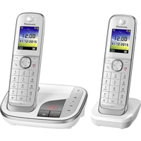 Panasonic KX-TGJ322GW Schnurloses Telefon analog Anrufbeantworter, Freisprechen, Headsetanschluss Weiß Panasonic KX-TGJ322GW Schnurloses Telefon analog Anrufbeantworter, Freisprechen, Headsetanschluss Weiß