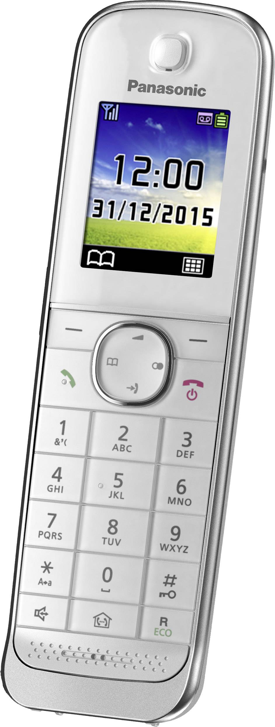 Panasonic KX-TGJ322GW Schnurloses Telefon analog Anrufbeantworter, Freisprechen, Headsetanschluss Weiß