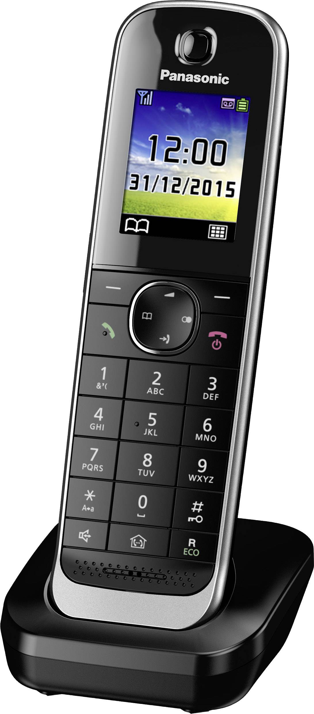 Panasonic KX-TGJ323GB Schnurloses Telefon analog Anrufbeantworter, Freisprechen, Headsetanschluss Schwarz