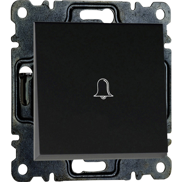 Lumia Klingeltaster mit Label, VDE Zertifiziert, Unterputz mit Steckklemme, in schwarz