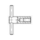 Ein technisches Diagramm zeigt einen T-förmigen Rohrverbinder. Der Querschnitt des horizontalen Rohrs zeigt seine Innenstruktur.