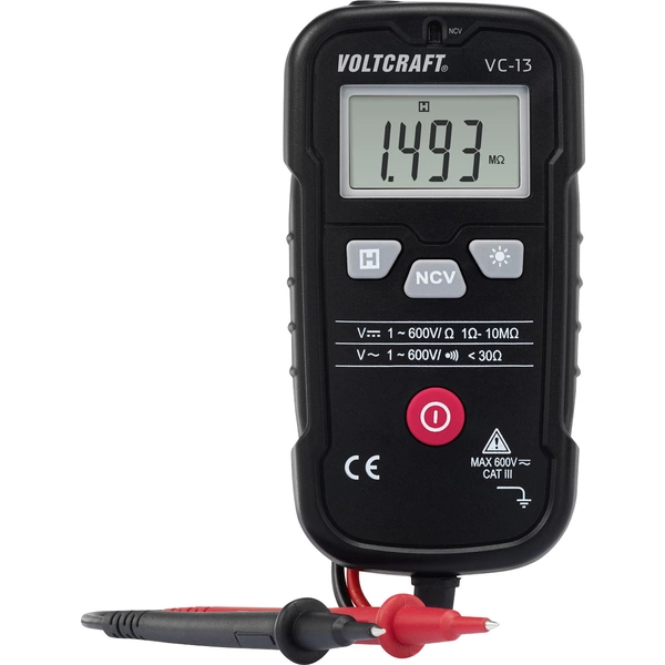 VOLTCRAFT VC-13 Hand-Multimeter digital CAT III 600V Anzeige (Counts): 4000 VOLTCRAFT VC-13 Hand-Multimeter digital CAT III 600V Anzeige (Counts): 4000