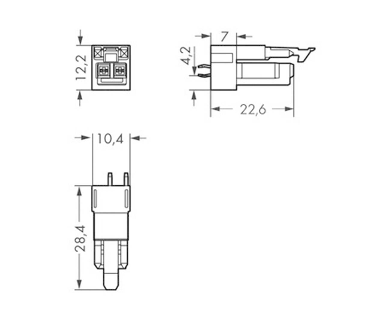 WAGO 890-802 Netz-Steckverbinder WINSTA MINI Buchse, Einbau vertikal Gesamtpolzahl: 2 16A Schwarz 100St.
