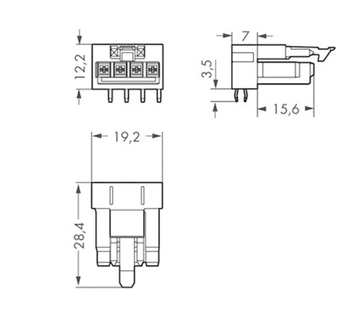 WAGO 890-834/011-000 Netz-Steckverbinder WINSTA MINI Stecker, Einbau horizontal Gesamtpolzahl: 4 16A Weiß 100St.