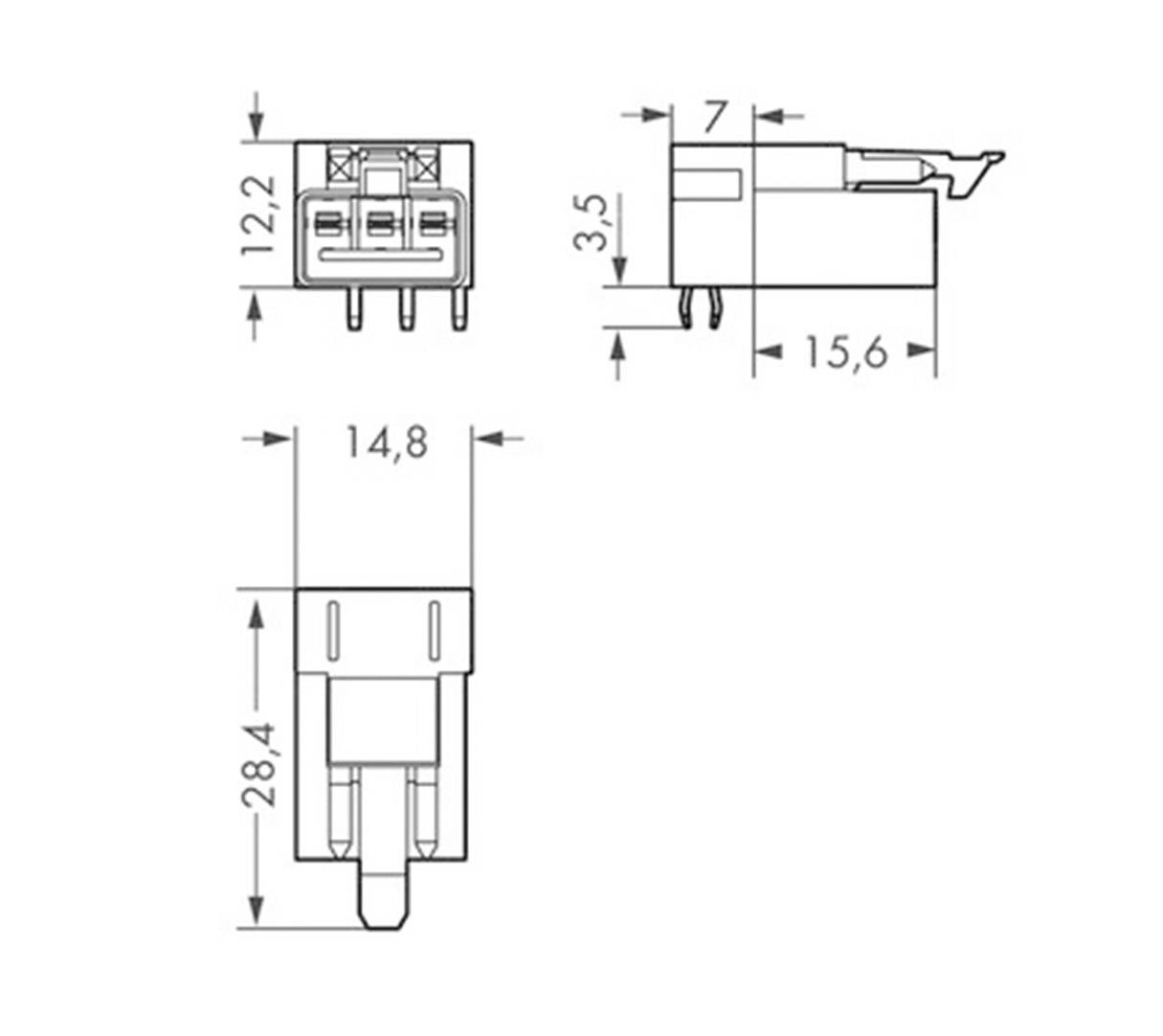 WAGO 890-813/011-000 Netz-Steckverbinder WINSTA MINI Stecker, Einbau horizontal Gesamtpolzahl: 3 16A Schwarz 1St.