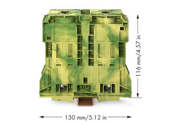 WAGO 285-1187 Durchgangsklemme Zugfeder Belegung: PE Grün, Gelb 100St.