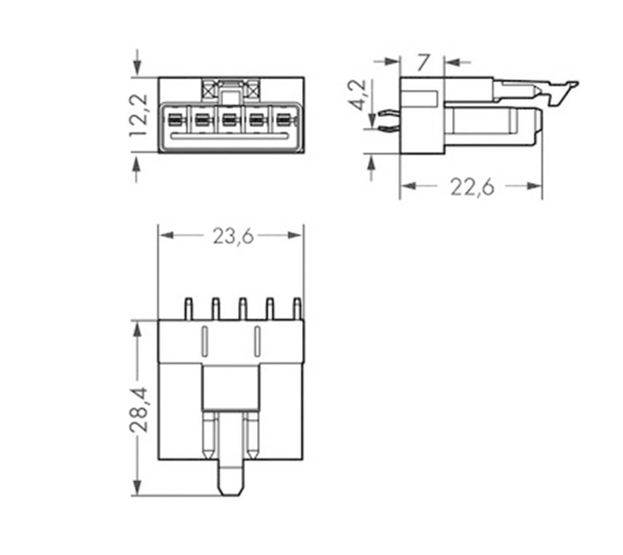 WAGO 890-865 Netz-Steckverbinder WINSTA MINI Buchse, Einbau vertikal Gesamtpolzahl: 5 16A Olivgrün 100St.