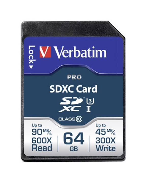 Verbatim PRO - Flash-Speicherkarte - 64 GB - UHS Class 3 / Class10