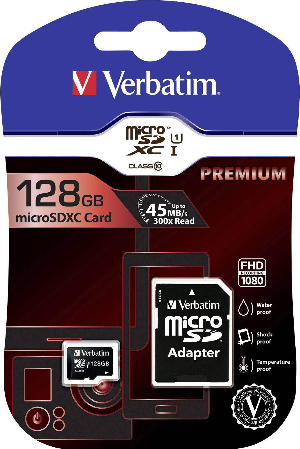 Verbatim Premium microSDXC-Karte 128 GB Class 10 inkl. SD-Adapter