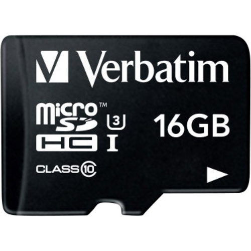 Verbatim PRO microSDHC-Karte 16 GB Class 10, UHS-I, UHS-Class 3 inkl. SD-Adapter