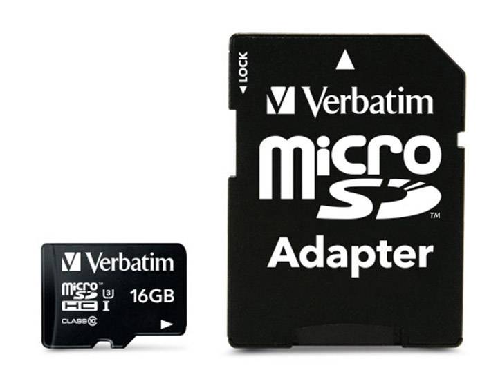 Verbatim PRO microSDHC-Karte 16GB Class 10, UHS-I, UHS-Class 3 inkl. SD-Adapter