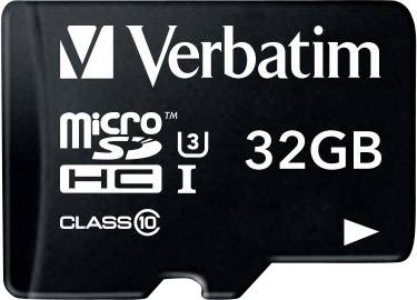Verbatim PRO microSDHC-Karte 32GB Class 10, UHS-I, UHS-Class 3 inkl. SD-Adapter