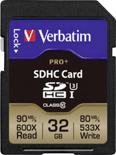 Verbatim PRO+ SDHC-Karte 32 Class 10, UHS-I, UHS-Class 3