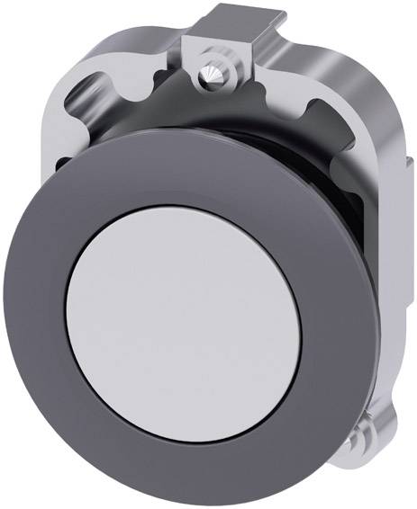 Metallischer Knopf mit glatter, runder Oberfläche in einem Gehäuse mit Kerben, geeignet für mechanische Anwendungen.