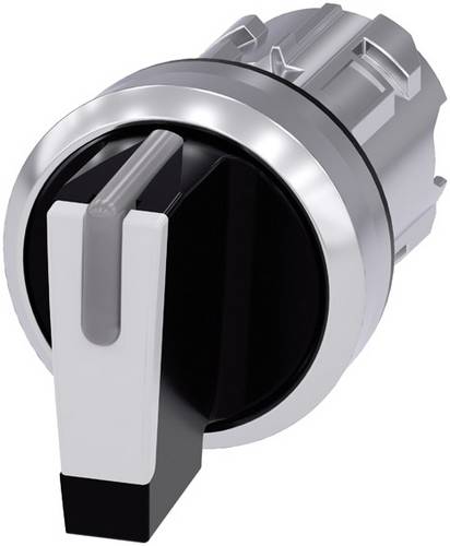 Siemens 3SU10522BM600AA0 3SU1052-2BM60-0AA0 Knebelschalter Frontring Metall, Hochglanz Schwarz, Wei