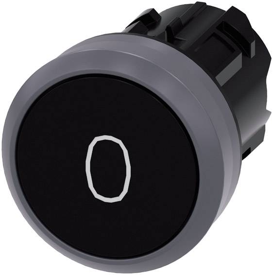 Siemens 3SU10300AB100AD0 3SU1030-0AB10-0AD0 Drucktaster Betätiger flach, Frontring Metall Schwarz 1 St.