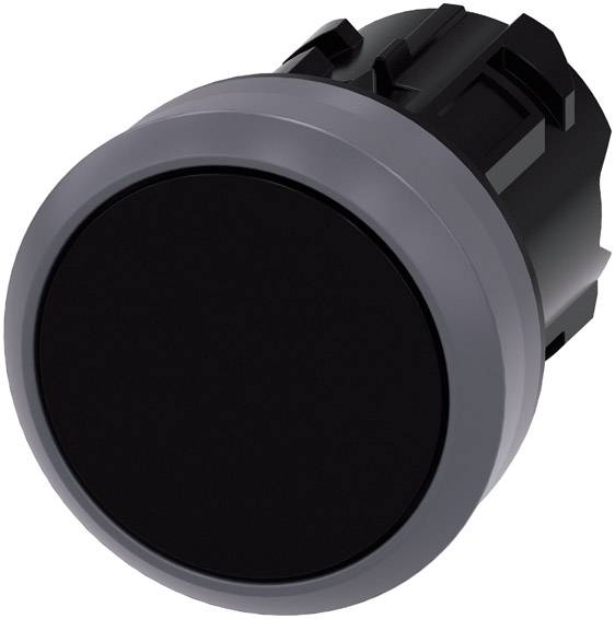 Siemens 3SU10300AA100AA0 3SU1030-0AA10-0AA0 Druckschalter Betätiger flach, Frontring Metall Schwarz Druckentriegelung 1 St.